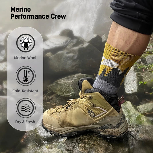 Men’s Merino Wool Outdoor Crew Socks